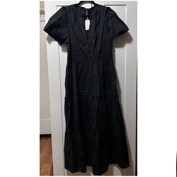 Cotton Black Tiered Smocked Summer Dress, NWT - Picture 6 of 11